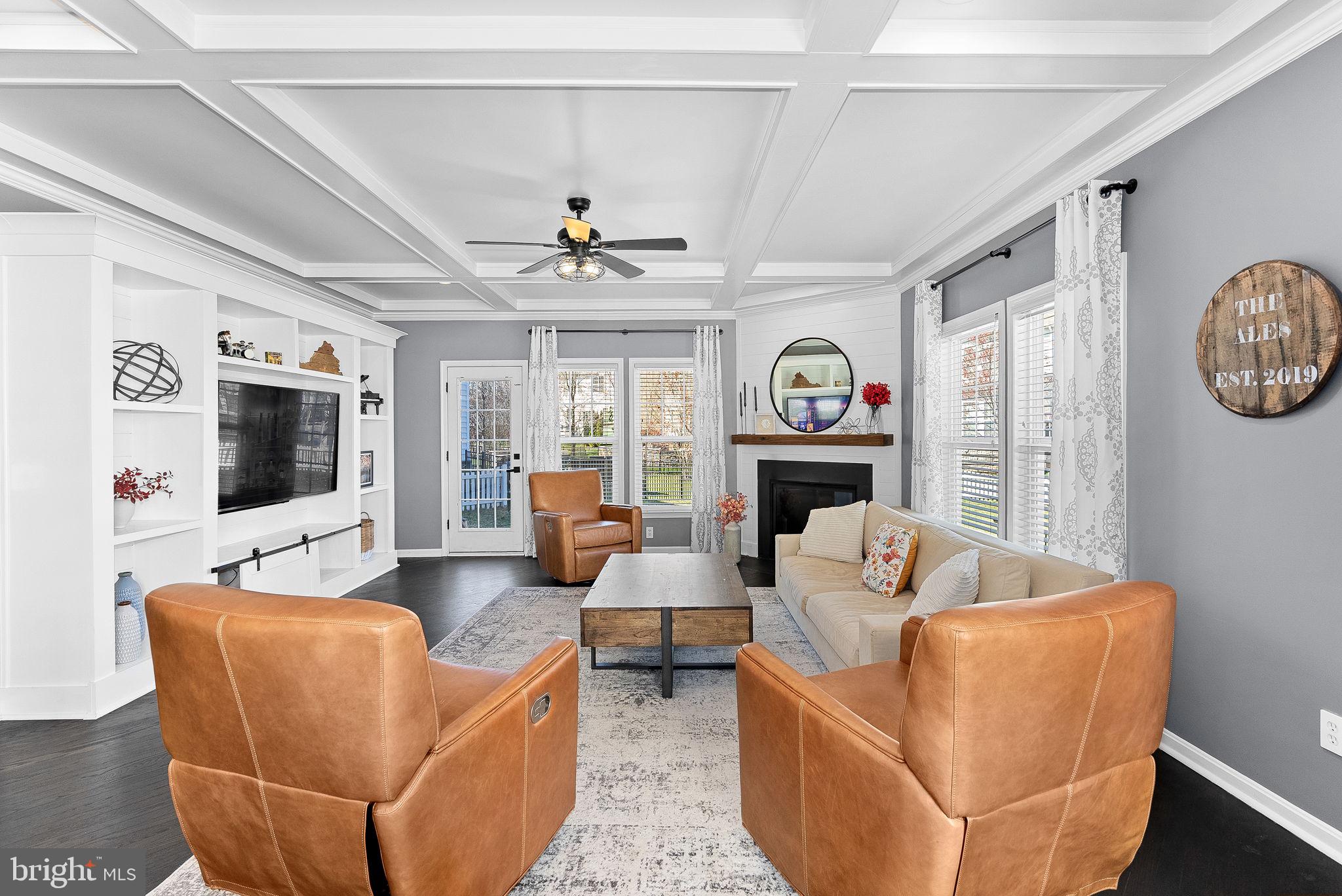 23388 Minerva Drive Brambleton, VA 20148 - Photo 19 of 57 a living room with furniture a fireplace and a flat screen tv