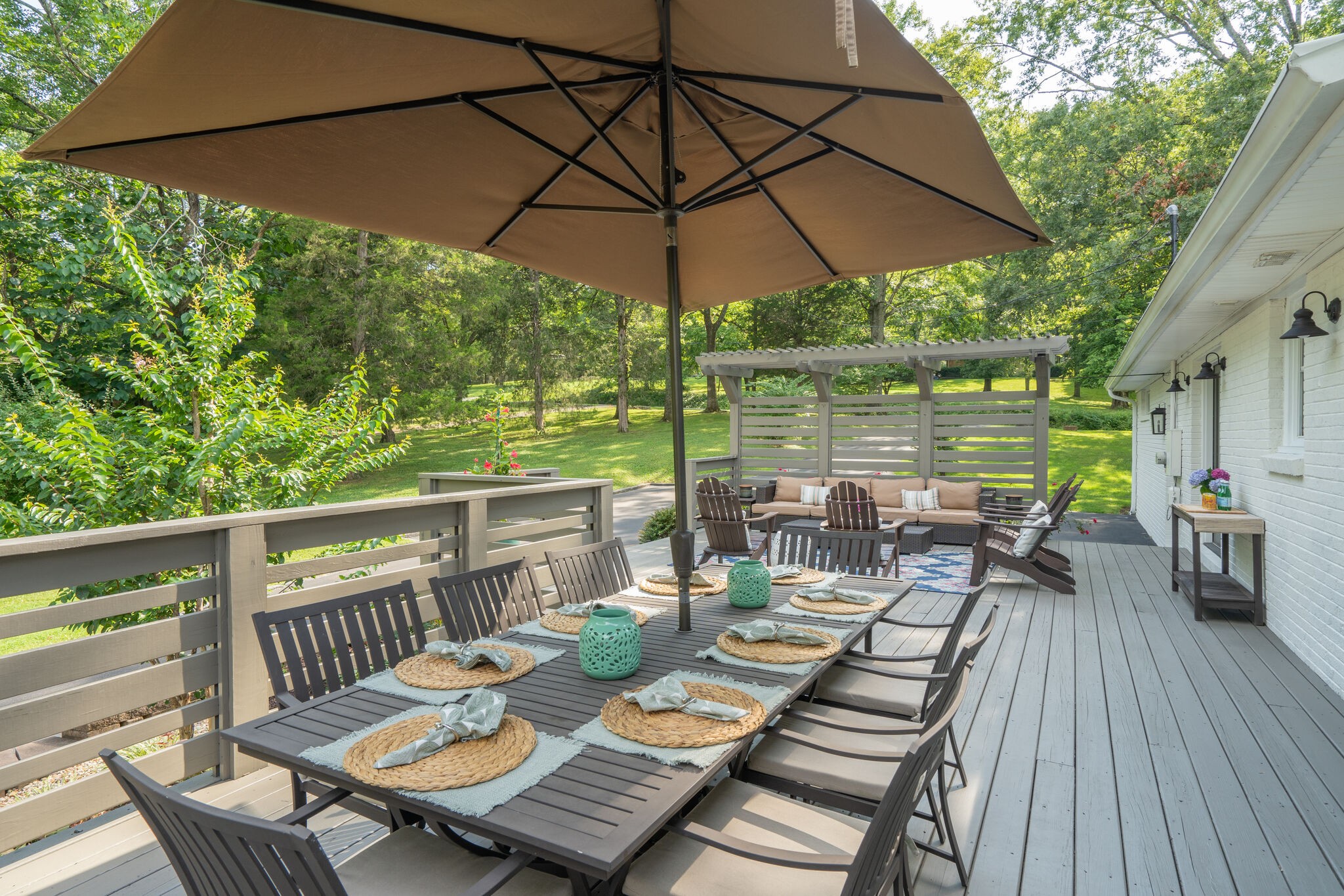 6357 Torrington Road Nashville, TN 37205 - Photo 44 of 48 a view of deck with furniture and umbrella