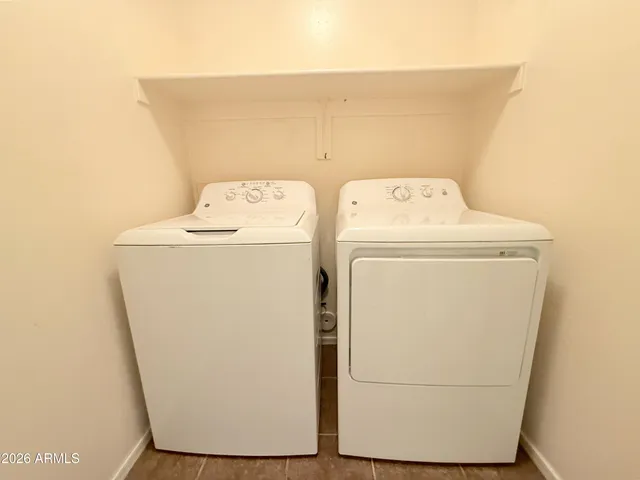 a view of a yard and mountain