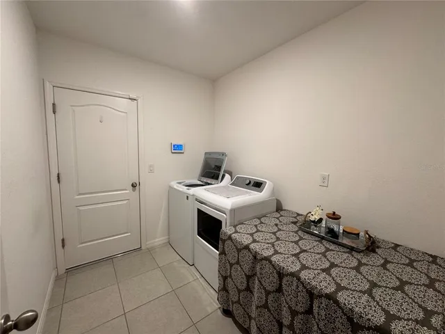 a storage room with washer and dryer