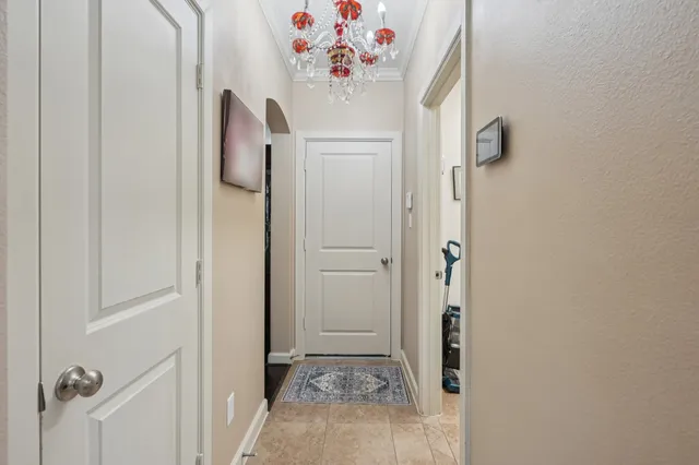 a view of elevator with hallway