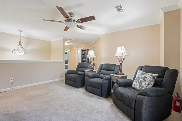 a living room with furniture