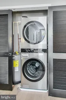 a close up view of a washer and dryer and a washer