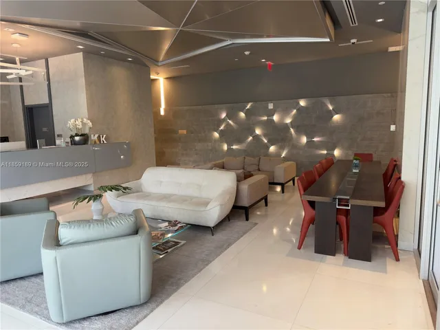 a room with furniture and a table