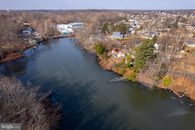 a view of a lake with houses
