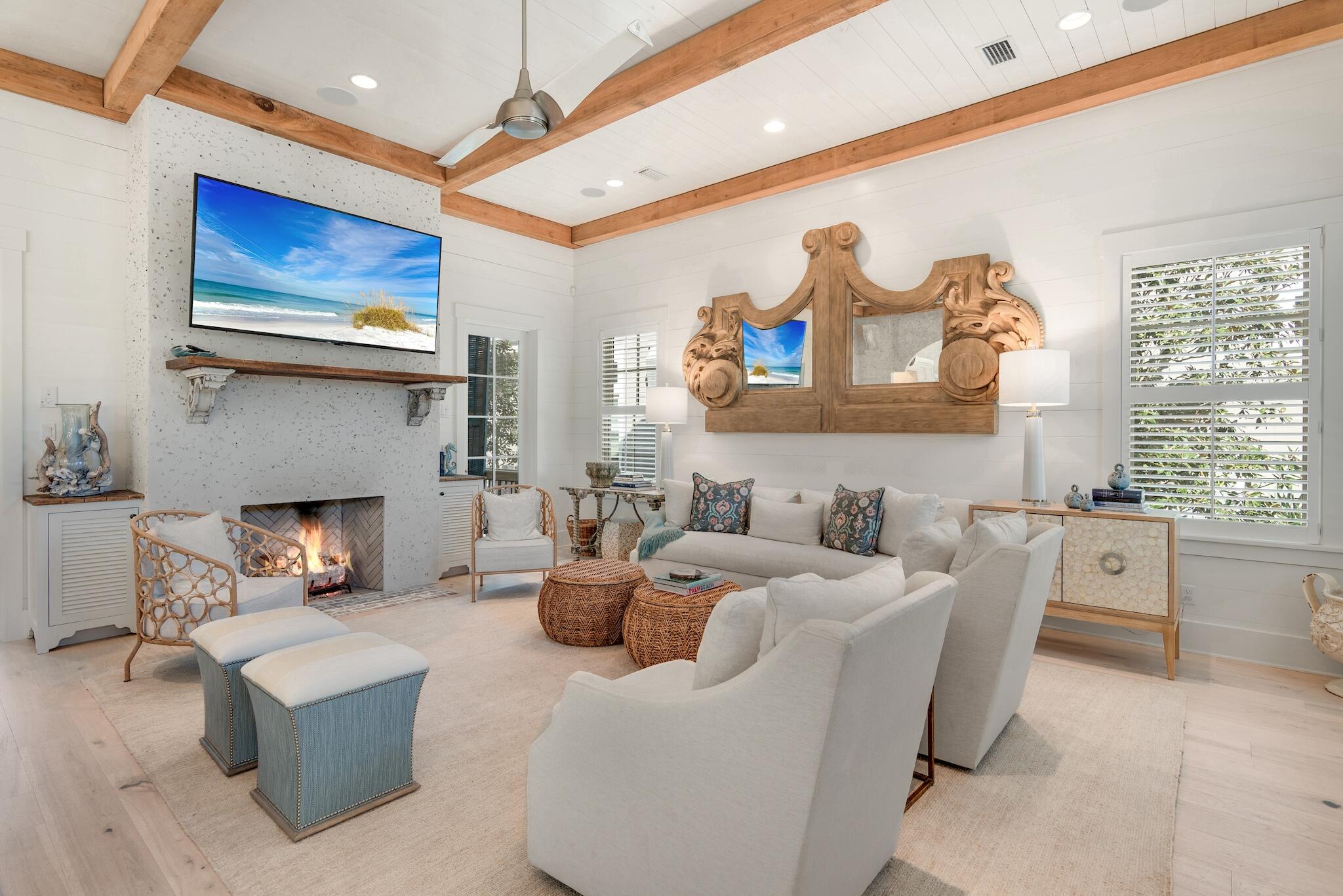 44 Tidepool Lane Watersound, FL 32461 - Photo 3 of 34 a living room with furniture and a fireplace