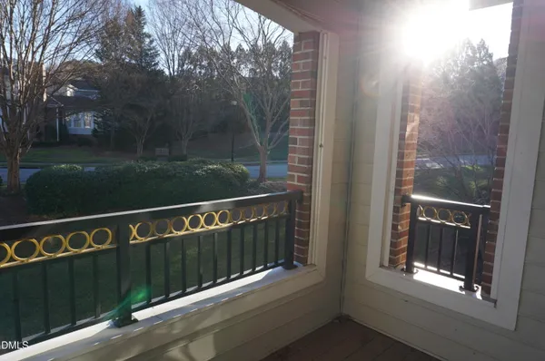 a view of deck with a chair