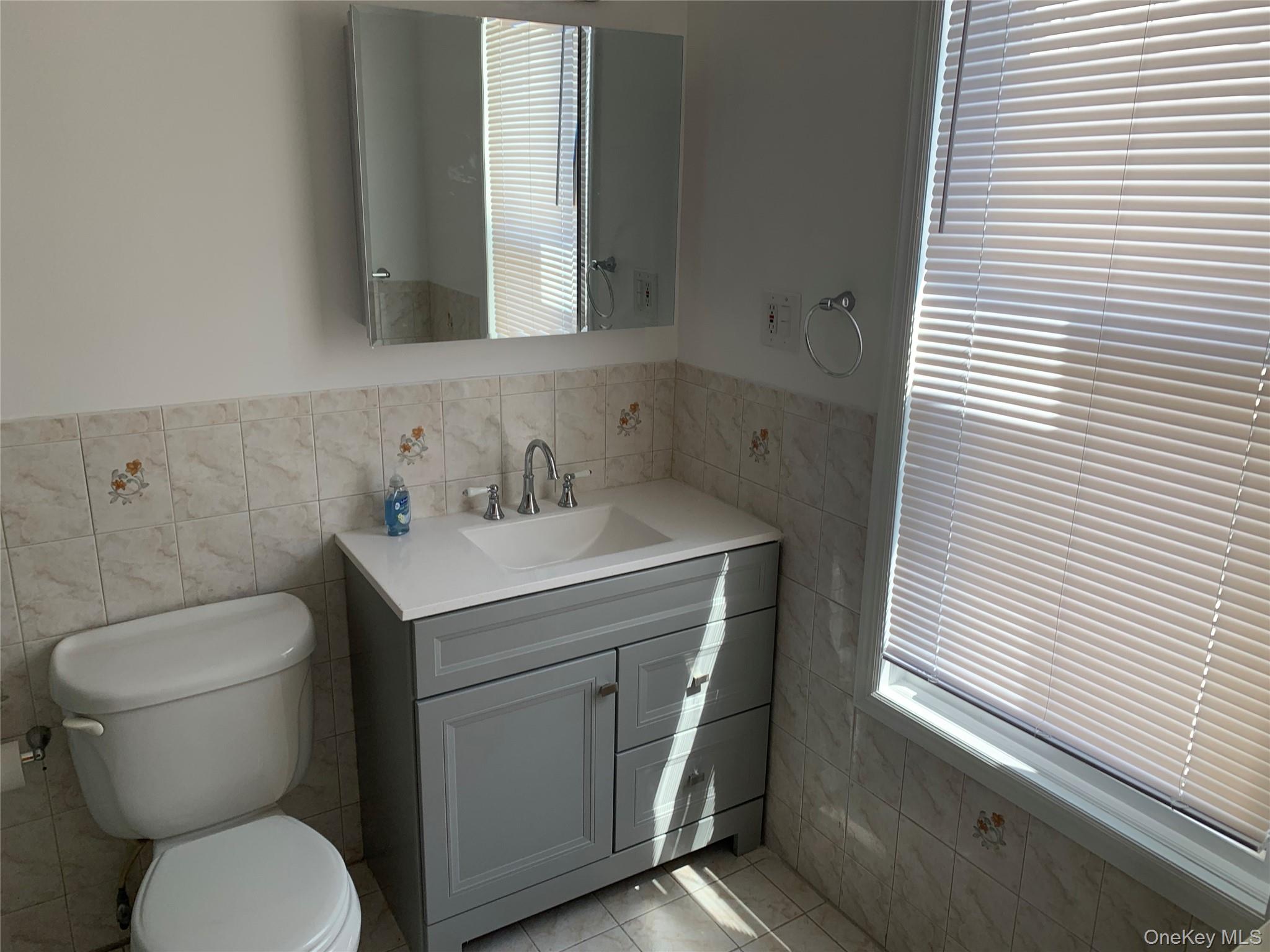 60-24 56th Road, Unit 2 Queens, NY 11378 - Photo 13 of 14 a bathroom with a toilet sink and mirror
