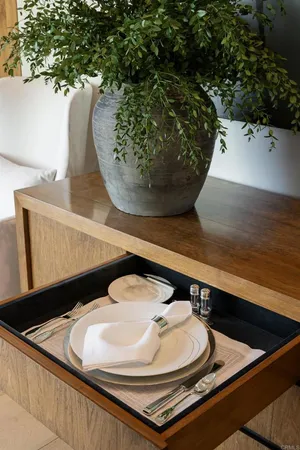 a close view of dining table