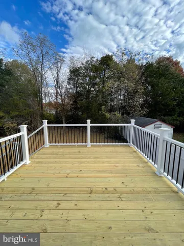 a view of a wooden deck