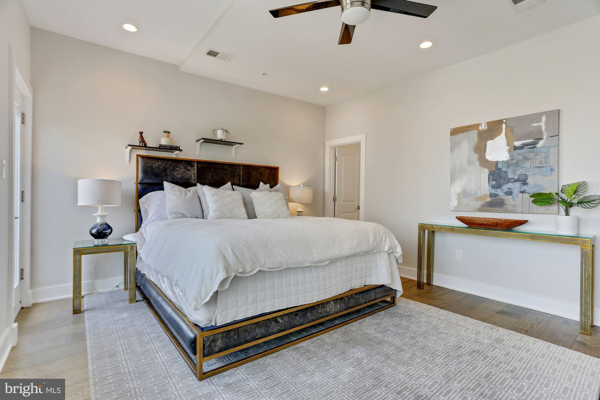 1852 3rd Street Northwest, Unit C Washington, DC 20001 - Photo 15 of 35 Recessed lighting, ceiling fan, & hardwood floors
