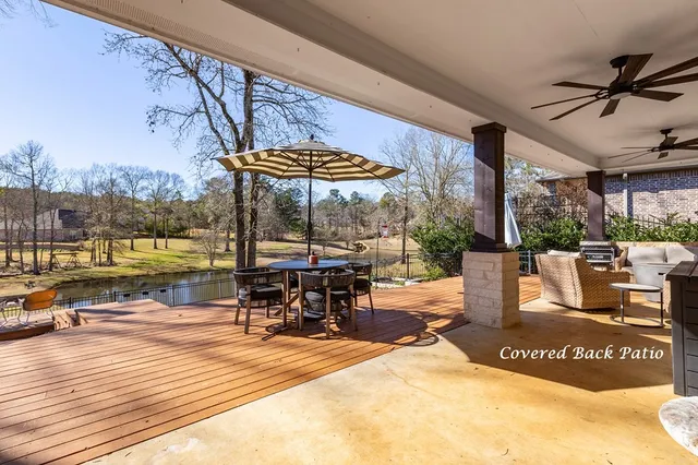 an outdoor space with seating