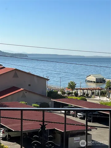 a view of an outdoor space with seating