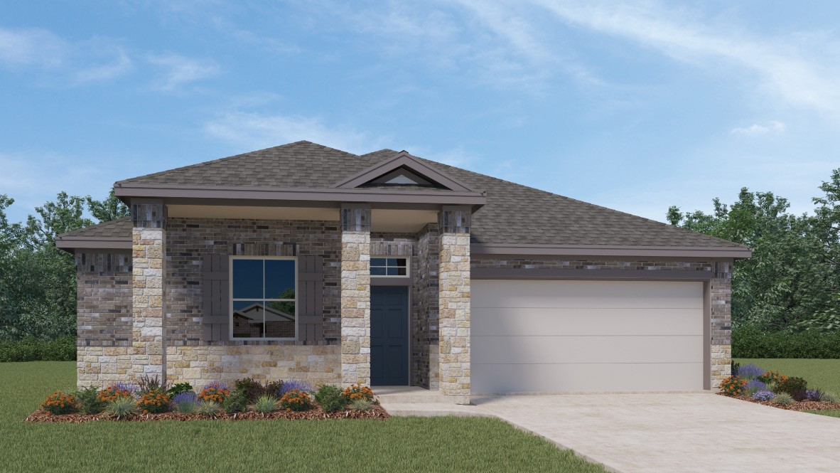 10600 Defender Trail Austin, TX 78754 - Photo 1 of 1 a front view of a house with a garden and yard