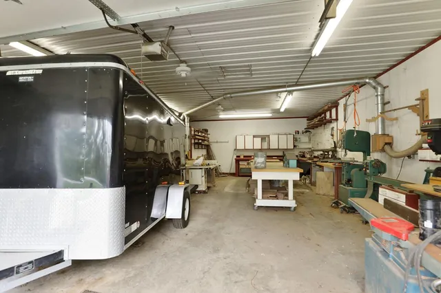 a view of a room with racks