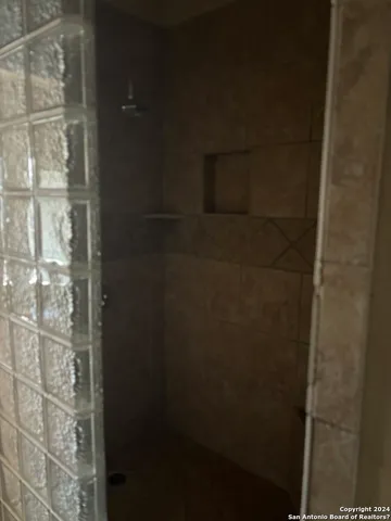 a bathroom with a shower