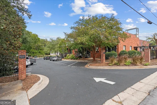 a view of a street with houses