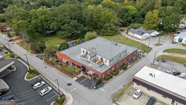 an aerial view of a city