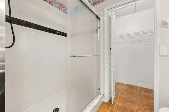 a view of a room with racks on the wall