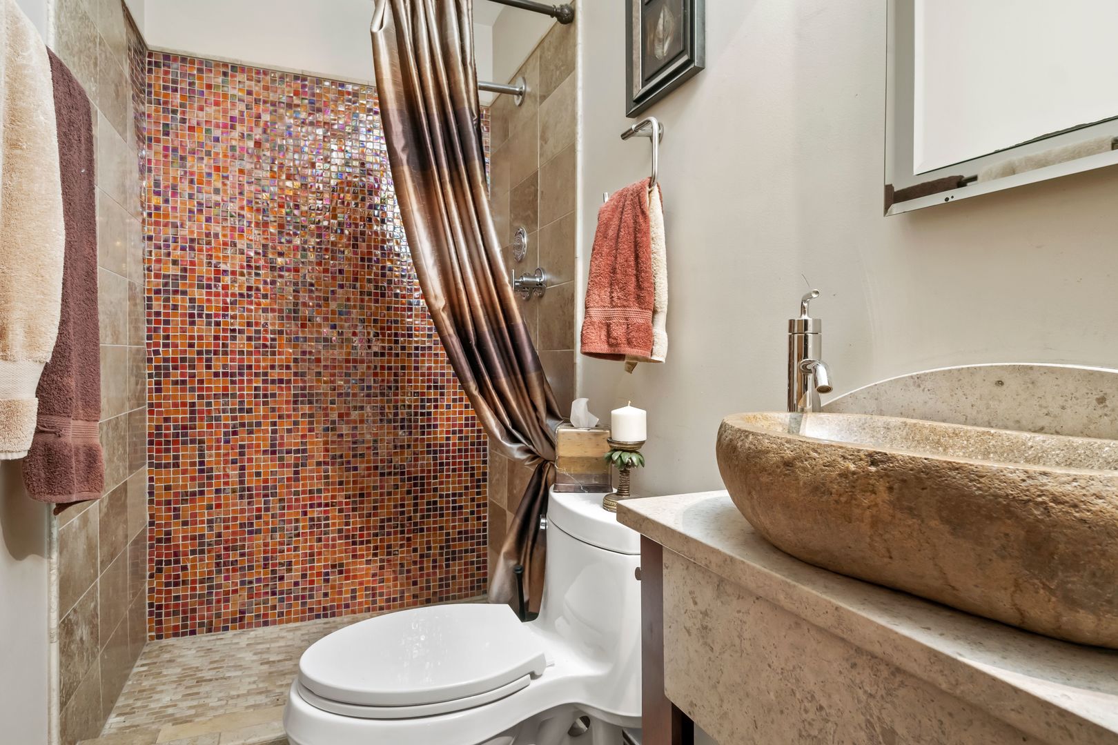 181 Herrick Road Riverside, IL 60546 - Photo 21 of 27 a white toilet sitting next to a shower curtain