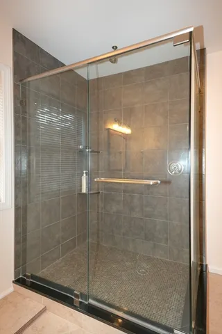 a bathroom with a shower