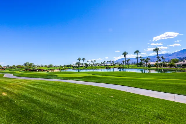 a view of a stadium that has a big yard