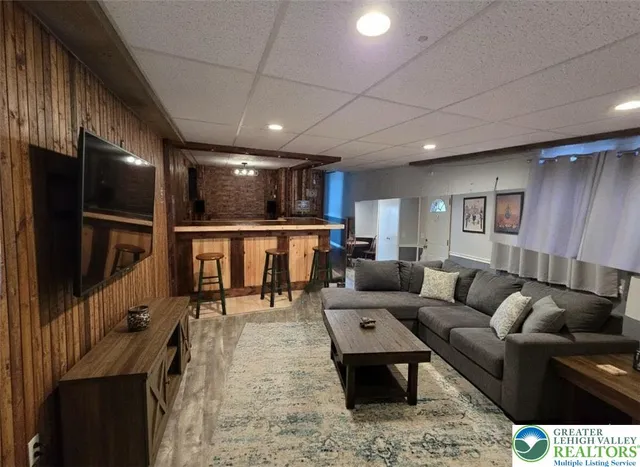 a view of a livingroom with a staircase