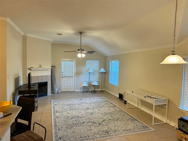 a view of a livingroom with a fireplace