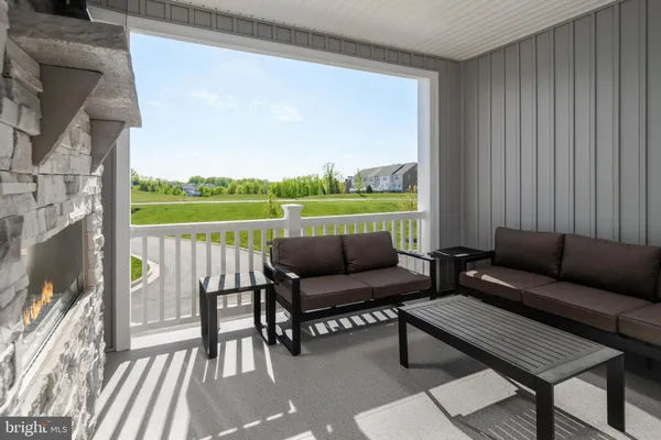 a view of a chairs in a patio
