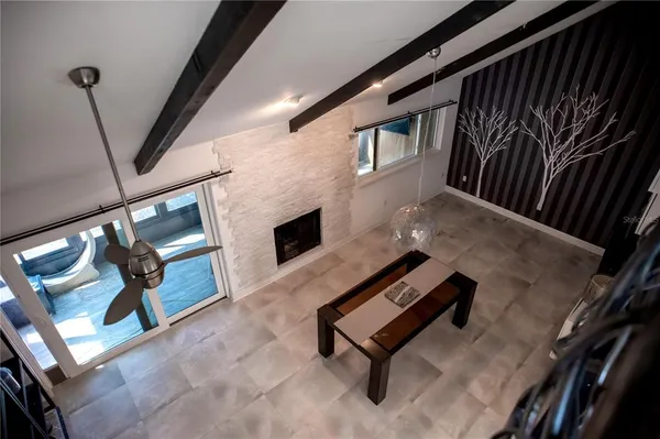 a living room with furniture