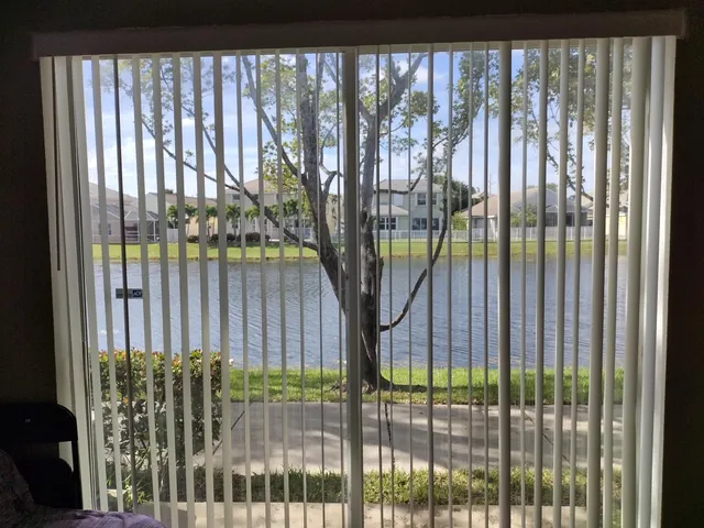 a view of a black gate