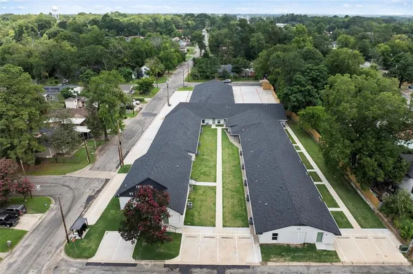 an aerial view of a house