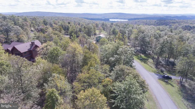 a view of a city with mountain