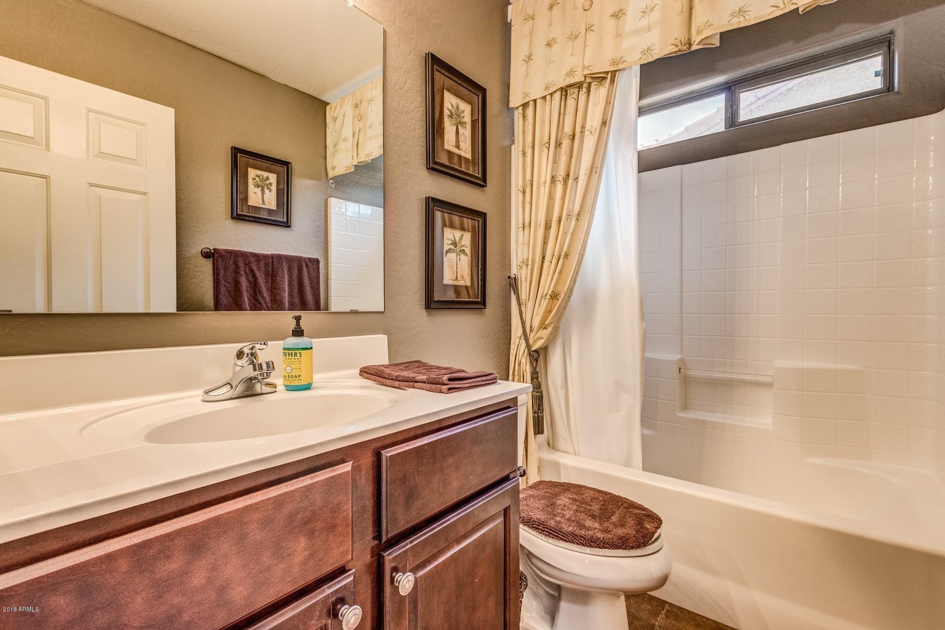 3927 East Blue Sage Road Gilbert, AZ 85297 - Photo 16 of 26 a bathroom with a sink a toilet and a mirror