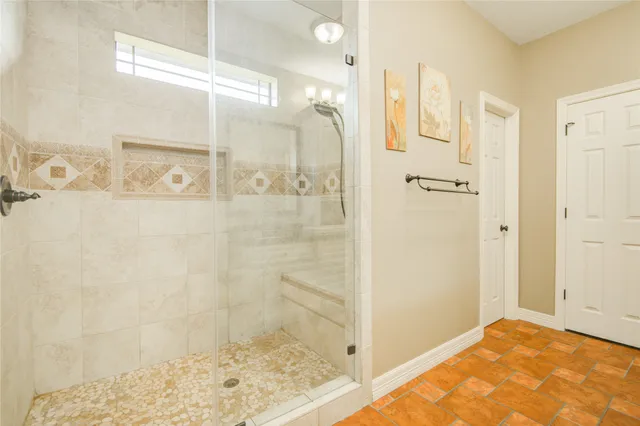 a bathroom with a shower