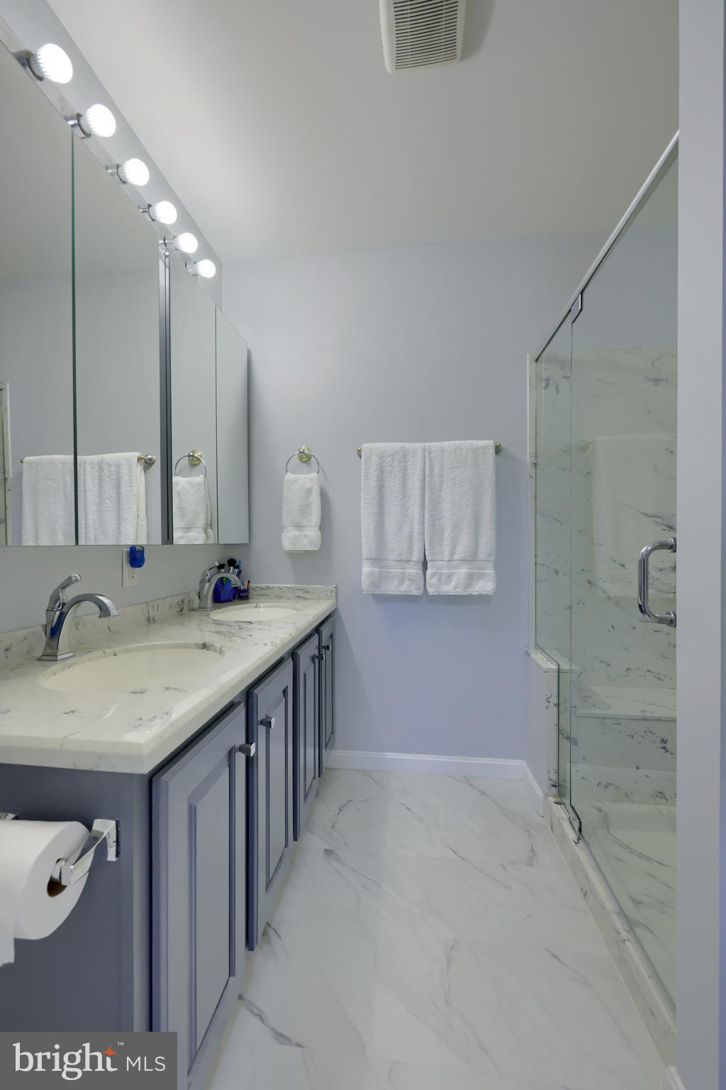 728 Skywalk Lane Lancaster, PA 17601 - Photo 24 of 39 a bathroom with a granite countertop sink and a mirror