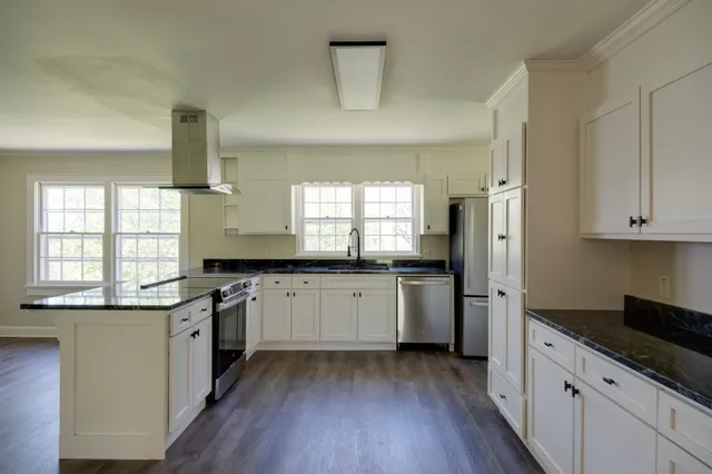 a hallway with a window