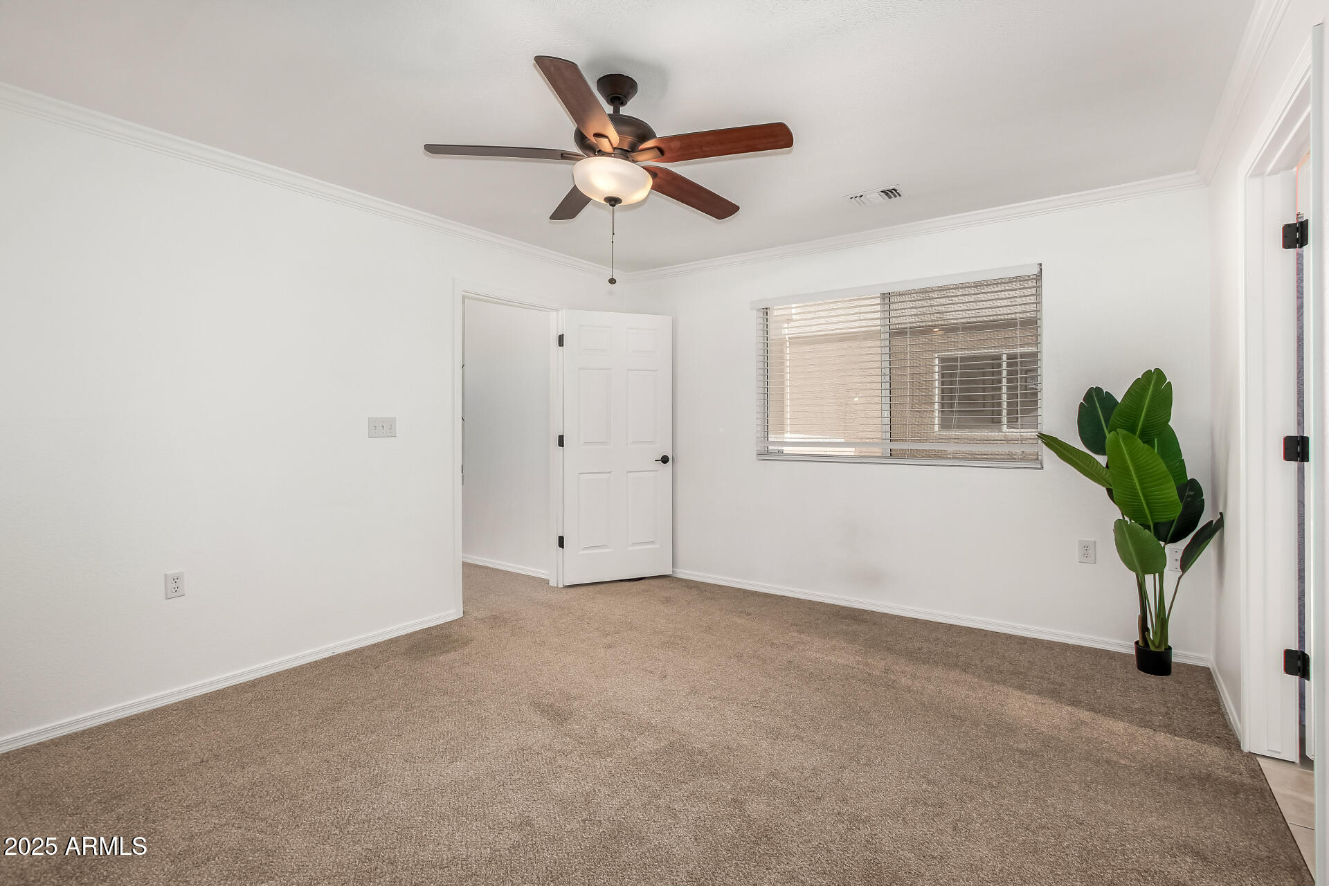 3221 North 37th Street, Unit 4 Phoenix, AZ 85018 - Photo 27 of 40 a view of a livingroom with a potted plant a ceiling fan and wooden floor