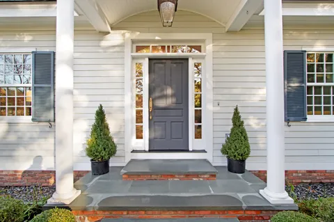 a front view of a house