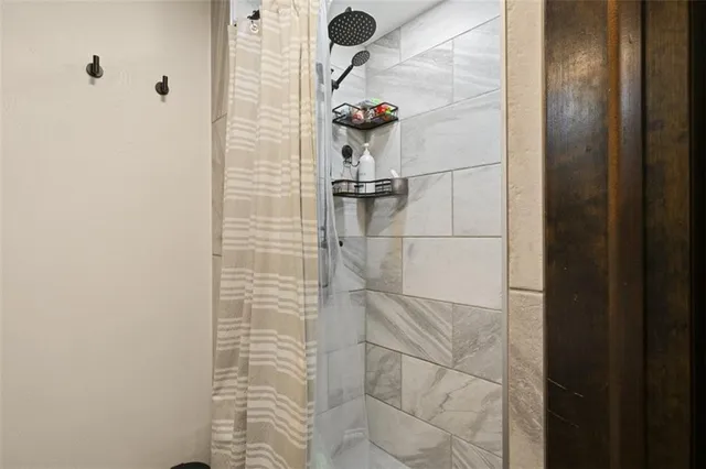 a bathroom with a shower