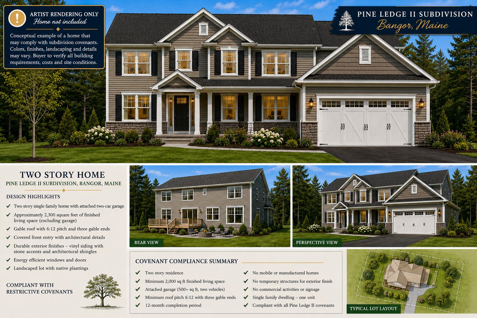 165 Pine Ledge Road Bangor, ME 04401 - Photo 7 of 7 Rendering of Two Story Home