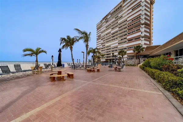 a view of outdoor space with seating area