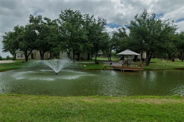 a view of a lake with houses