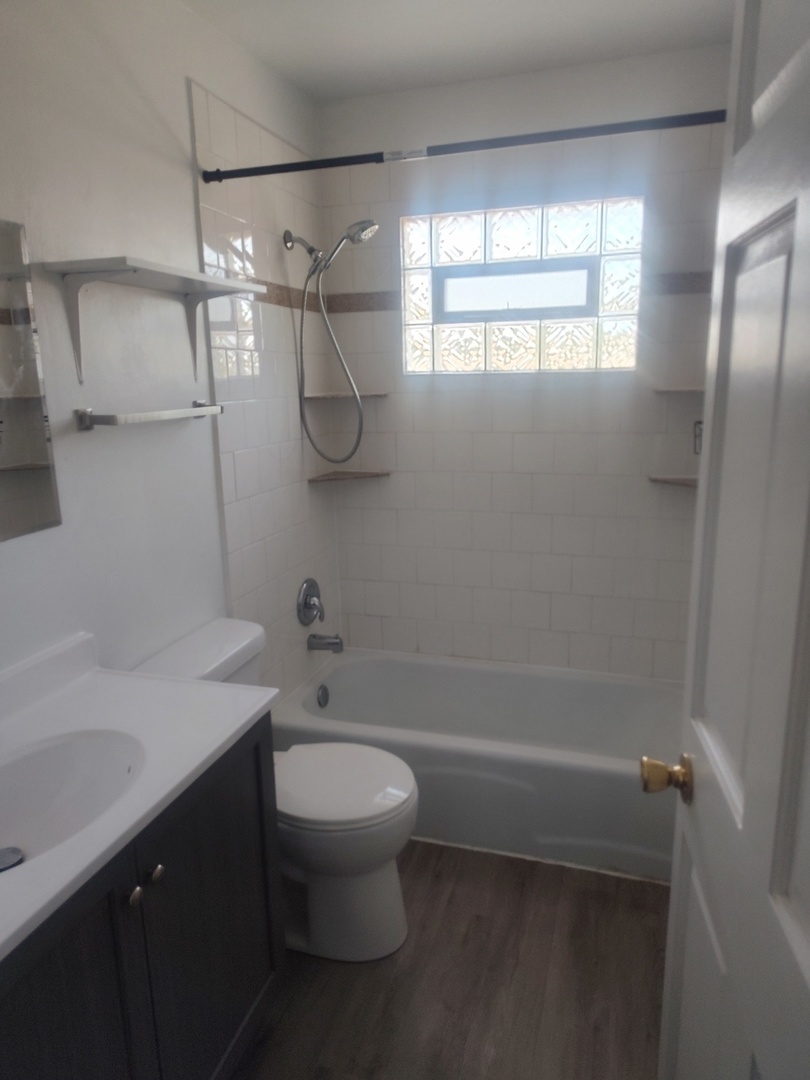 1039 Sheridan Road, Unit 3 Winthrop Harbor, IL 60096 - Photo 9 of 9 a bathroom with a sink a toilet and shower