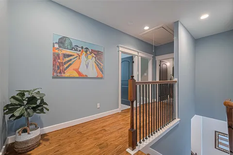 a view of entryway with wooden floor