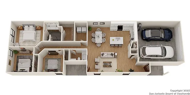 a sign board with a play ground in the back