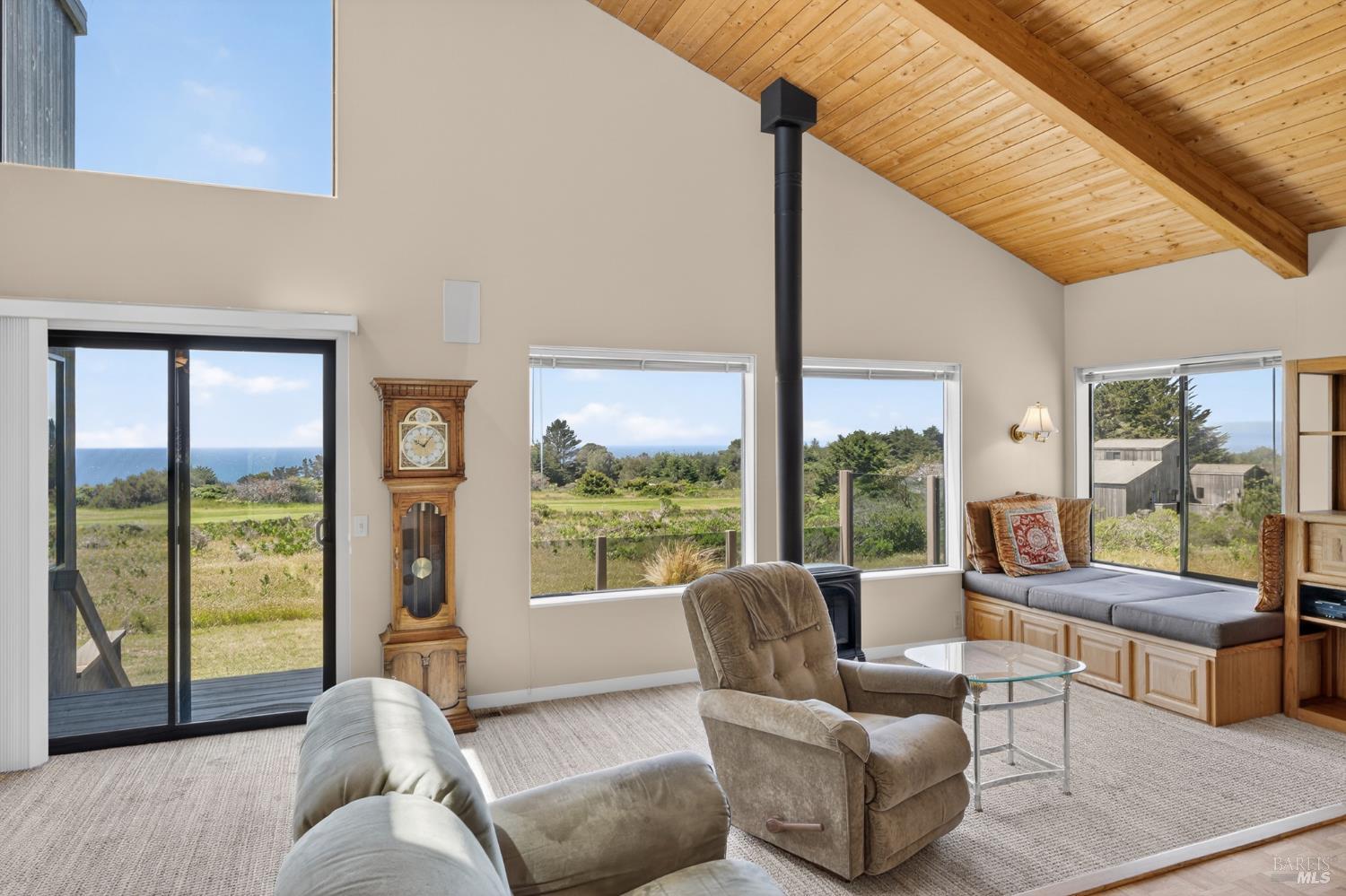 41339 Westwind The Sea Ranch, CA 95497 - Photo 8 of 60 Living room with sliding glass doors to outdoor deck and ocean view
