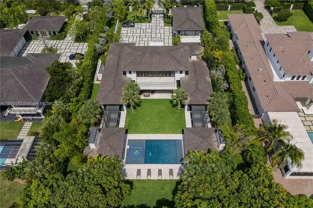 an aerial view of a house