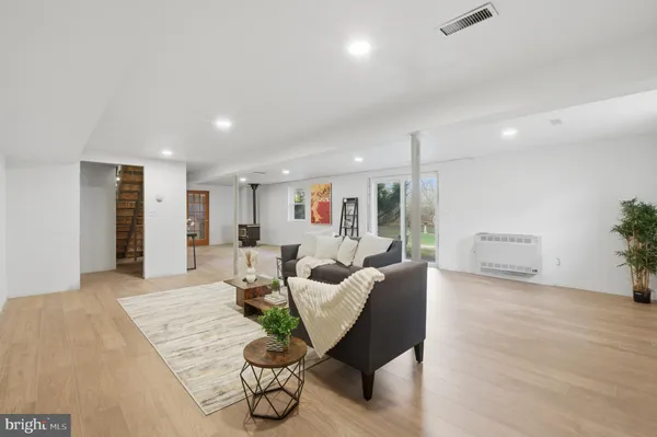 a living room with furniture