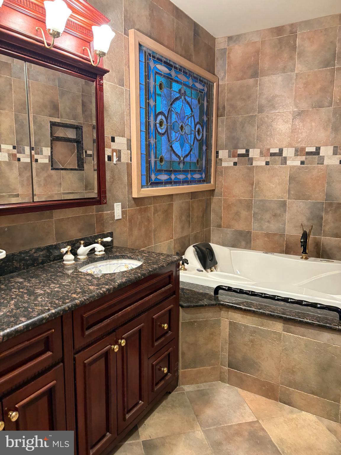 950 Nathaniel Trail Warminster, PA 18974 - Photo 22 of 66 Elegant Master Bathroom with stained glass accents